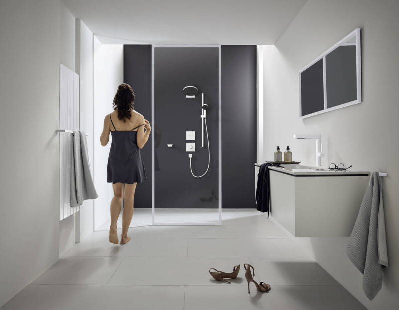 Hansgrohe Pulsify Select S zestaw prysznicowy 105 3jet Relaxation z drążkiem 65 cm biały matowy 24160700