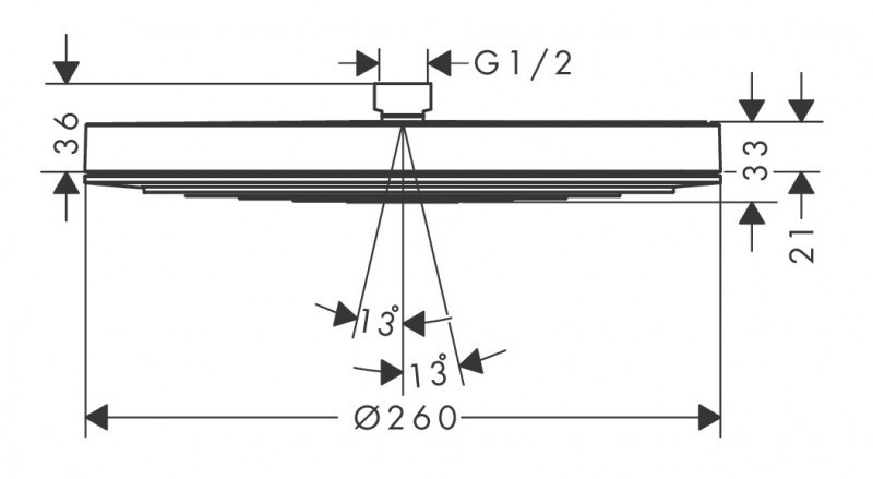 Hansgrohe Pulsify S Głowica prysznicowa 260 1jet czarny matowy 24140670