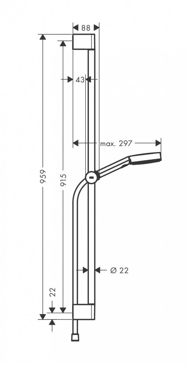 Hansgrohe Pulsify Select S zestaw prysznicowy 105 3jet Relaxation z drążkiem 90 cm chrom 24170000