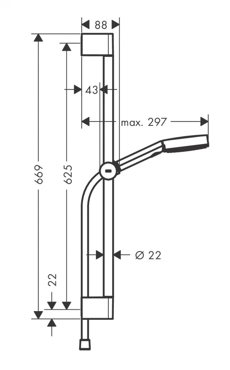 Hansgrohe Pulsify Select S zestaw prysznicowy 105 3jet Relaxation z drążkiem 65 cm chrom 24160000