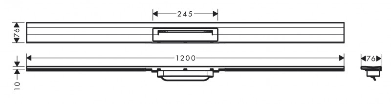 Hansgrohe RainDrain Flex Element zewnętrzny odpływu 1200 z możliwością przycięcia do montażu przy ścianie czarny chrom szczotkowany 56054340