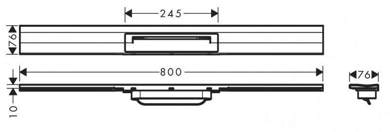 Hansgrohe RainDrain Flex Element zewnętrzny odpływu 800 z możliwością przycięcia do montażu przy ścianie brąz szczotkowany 56051140