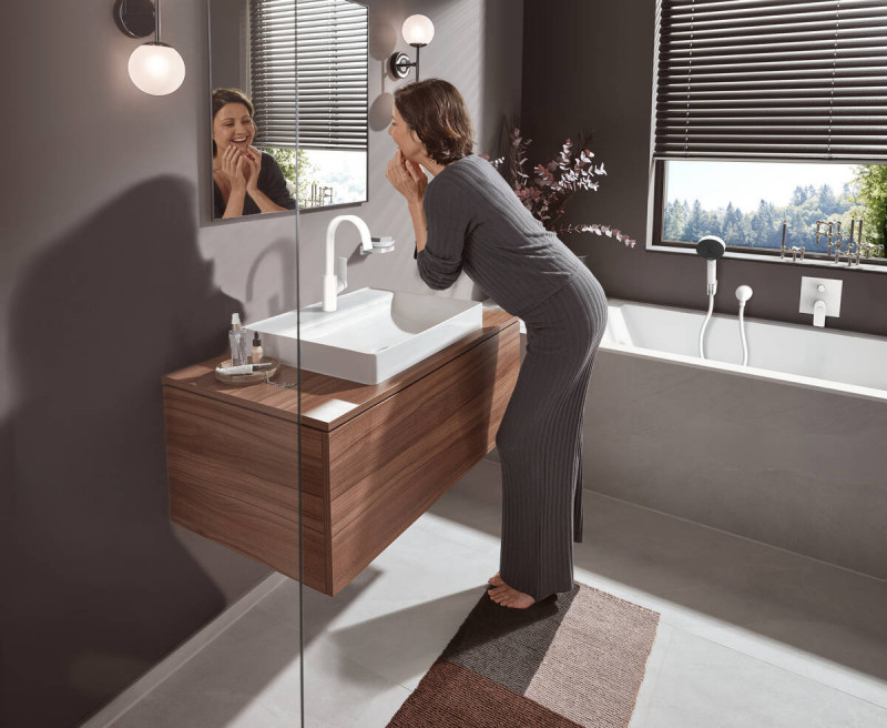 Hansgrohe FinishPlus Vivenis bateria umywalkowa 210 z korkiem biały matowy 75030700