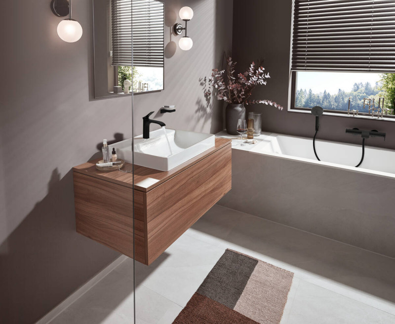 Hansgrohe FinishPlus Vivenis bateria umywalkowa 110 bez korka czarny matowy 75022670