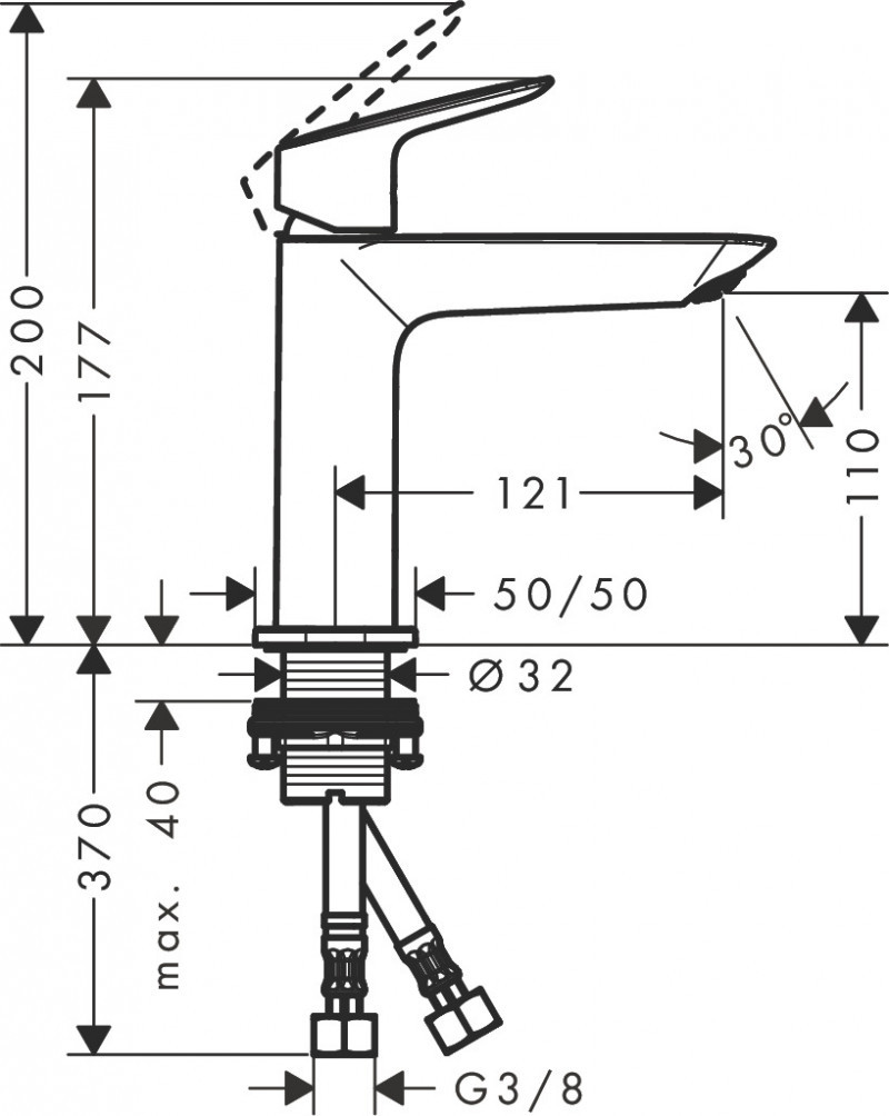 Hansgrohe Logis bateria umywalkowa 110 Fine bez korka chrom 71253000