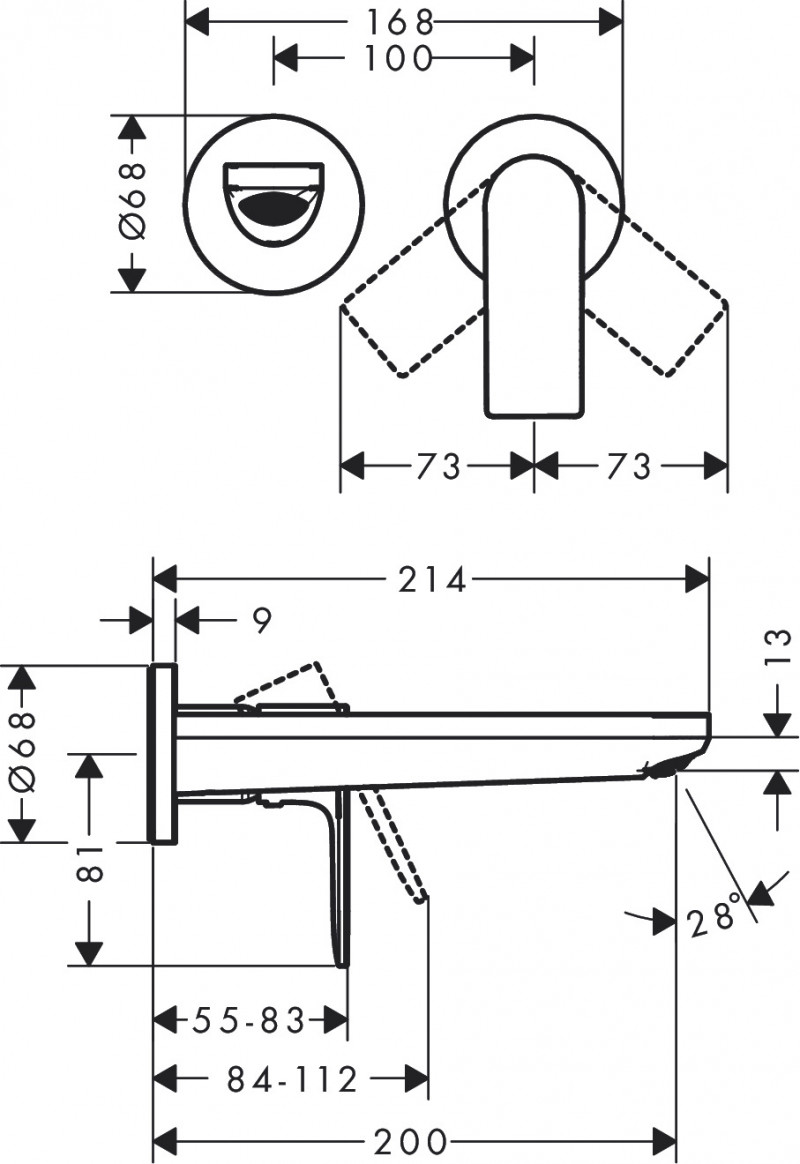 Hansgrohe Rebris E bateria umywalkowa podtynkowa wylewka 20 cm chrom połysk 72568000