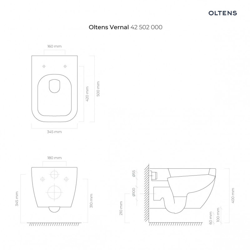 Oltens Vernal bidet wiszący z powłoką SmartClean biały 46502000