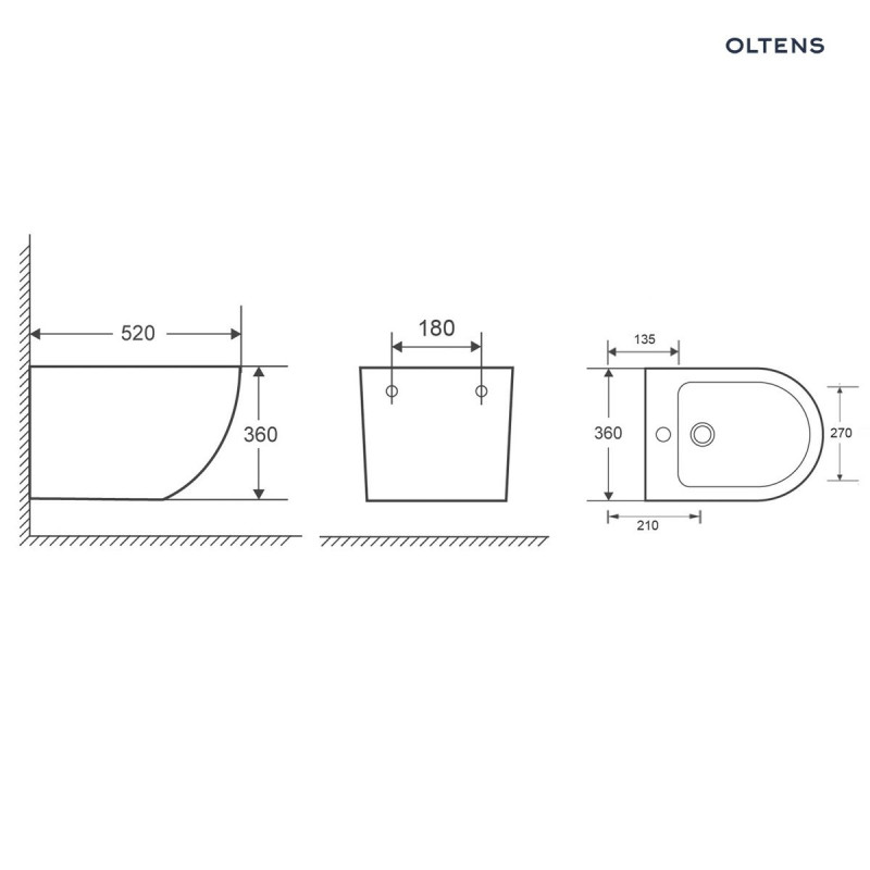 Oltens Hamnes bidet wiszący z powłoką SmartClean 46504000