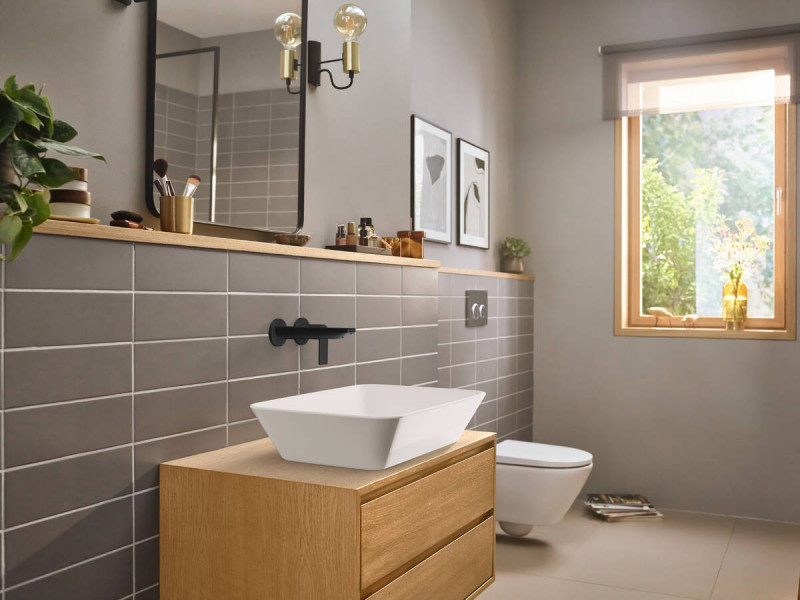 Hansgrohe FinishPlus Rebris E bateria umywalkowa podtynkowa wylewka 20 cm czarny matowy 72568670