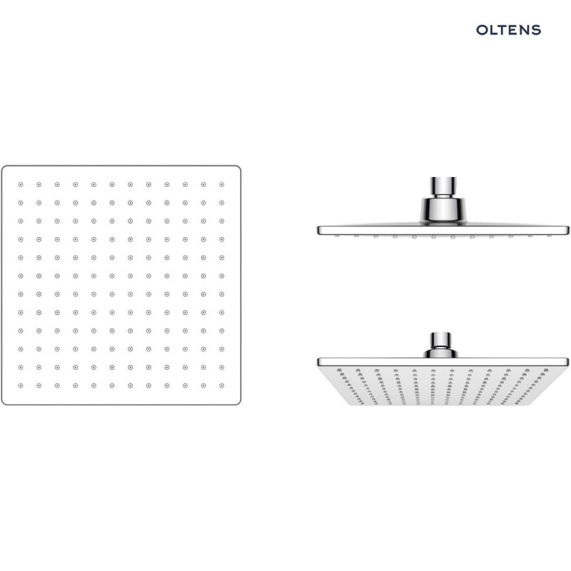 Oltens Atran S kolumna zestaw prysznicowy termostatyczny z deszczownicą kwadratową i słuchawką chrom 36501100