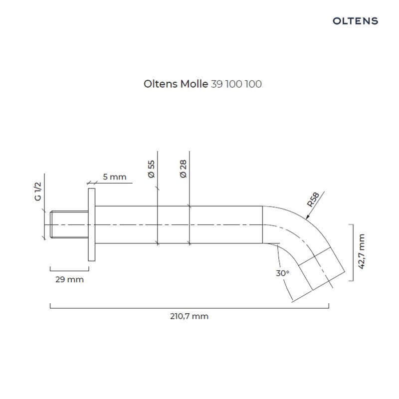 Oltens Molle wylewka wannowa podtynkowa 18 cm złoty 39100800