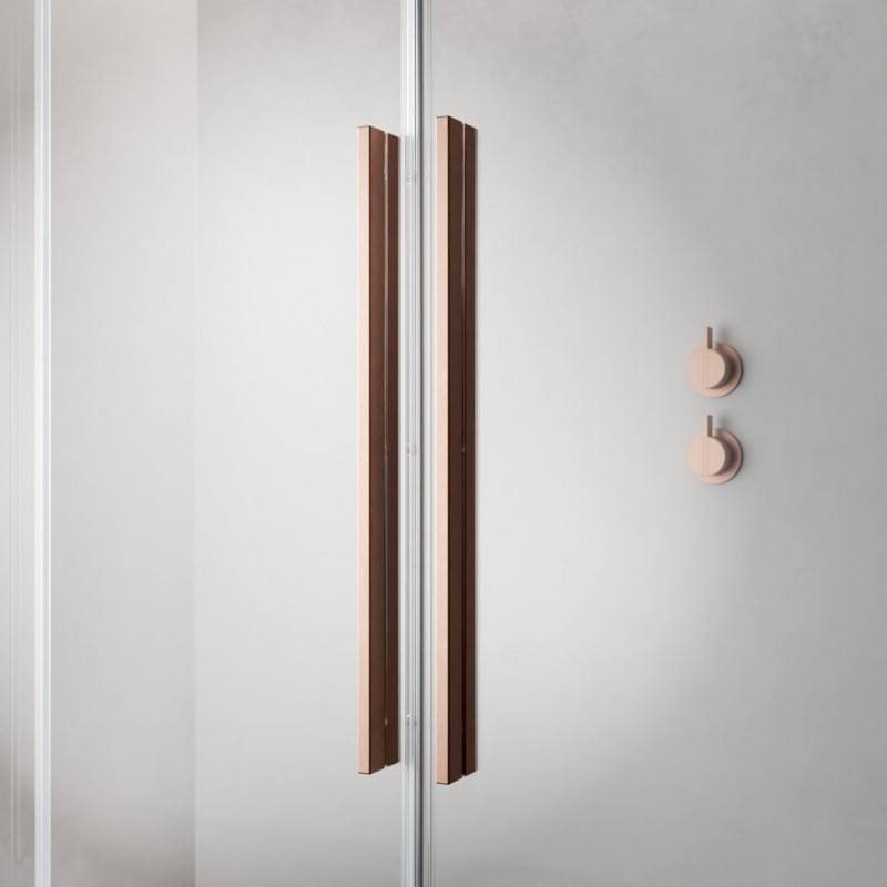 Radaway Furo SL Brushed Copper kabina typu Walk-In ścianka suwana 120 cm lewa miedź szczotkowana przeźroczyste Easy Clean 10306638-93-01L + 10110594-01-01