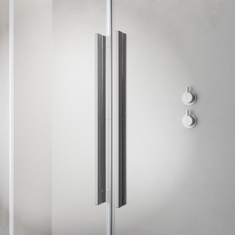 Radaway Furo SL Brushed Nickel kabina typu Walk-In ścianka suwana 110 cm lewa nikiel szczotkowany przeźroczyste Easy Clean 10306588-91-01L + 10110544-01-01