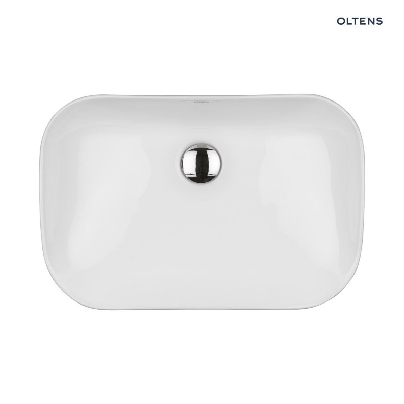 Oltens Solvig umywalka 51x34 cm nablatowa z powłoką SmartClean biała 40822000