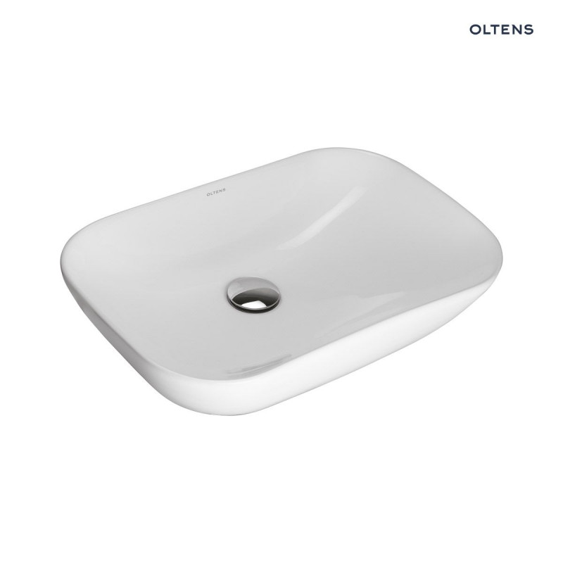 Oltens Solvig umywalka 51x34 cm nablatowa z powłoką SmartClean biała 40822000