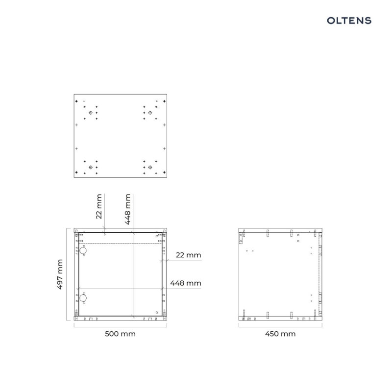 Oltens Hedvig szafka 50 cm podumywalkowa wisząca czarny mat dąb naturalny 60203360