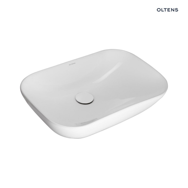 Oltens Solvig umywalka 51x34 cm nablatowa z powłoką SmartClean biała 40822000