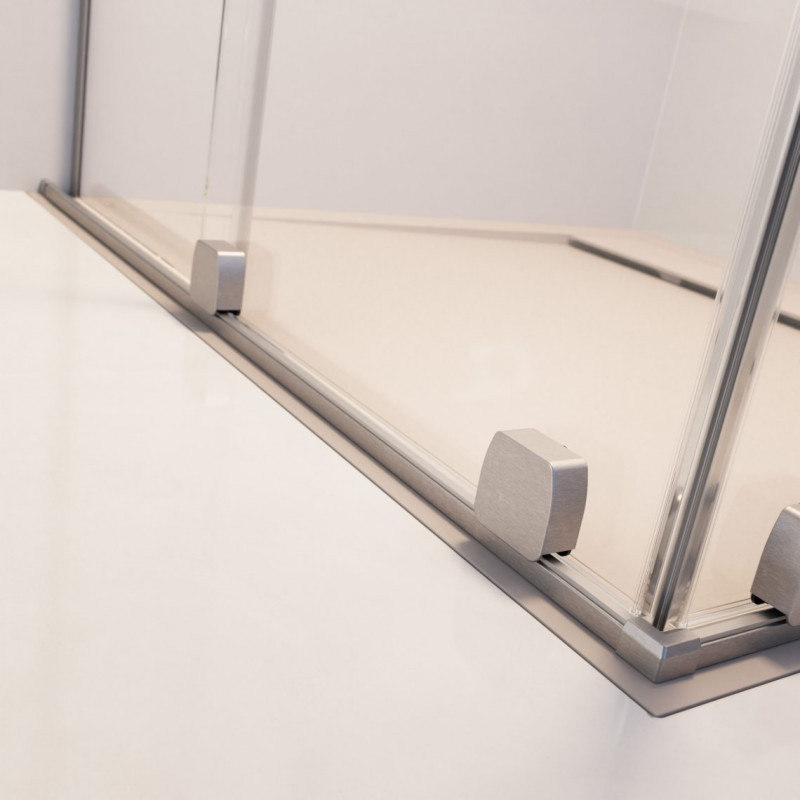 Radaway Furo Brushed Nickel DWD drzwi wnękowe dwuczęściowe przesuwne 160 cm nikiel szczotkowany przeźroczyste Easy Clean 10108438-91-01 + 10111392-01-01