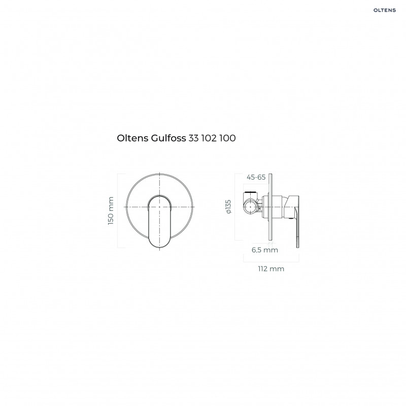 Oltens Gulfoss bateria prysznicowa podtynkowa kompletna chrom 33102100