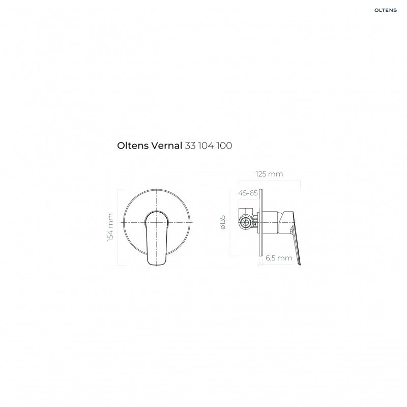 Oltens Vernal bateria prysznicowa podtynkowa kompletna chrom 33104100