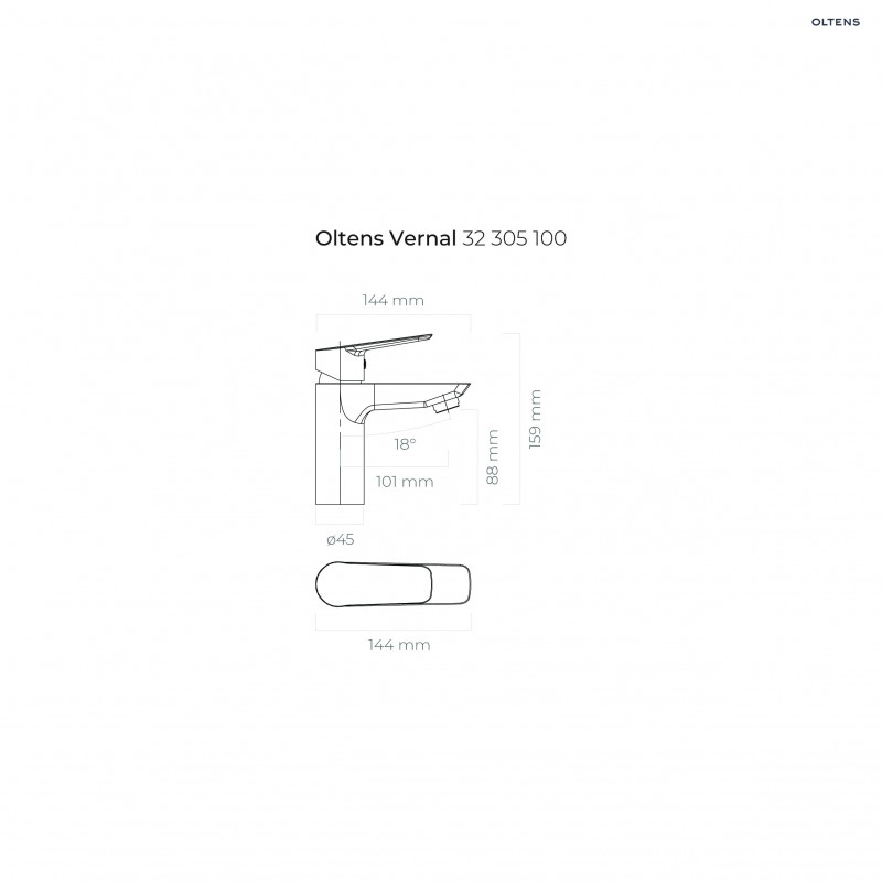 Oltens Vernal bateria umywalkowa stojąca chrom 32305100