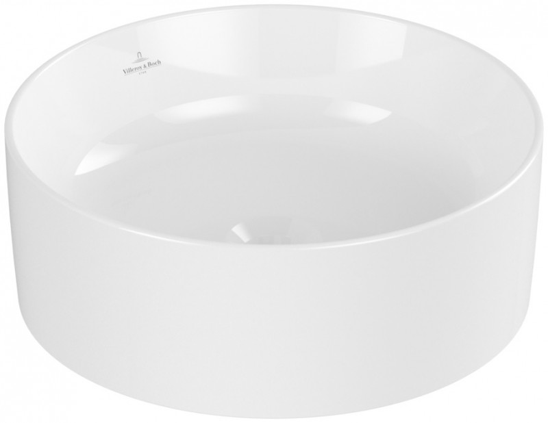 Villeroy&Boch Collaro umywalka nablatowa / stawiana na blat okrągła 40 cm biała weiss alpin 4A184001