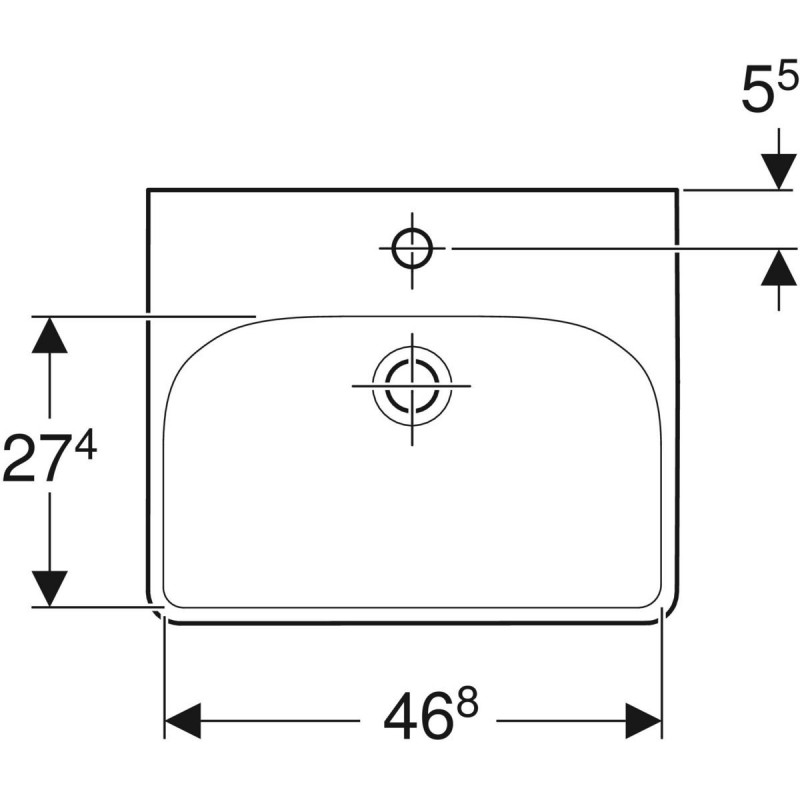 Geberit Smyle Square umywalka kompaktowa 50x41 cm z otworem 500.256.01.1