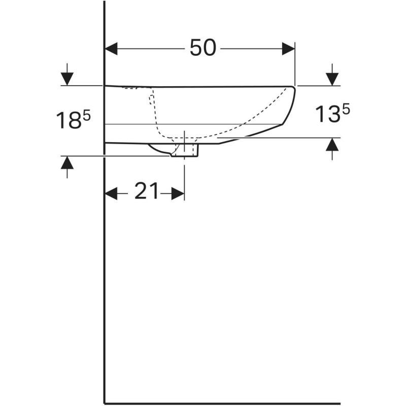 Geberit Selnova umywalka wisząca 65x50 cm z otworem biały 500.297.01.7