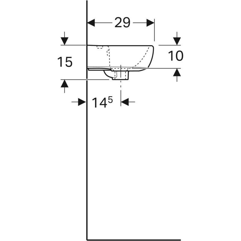 Geberit Selnova mała umywalka wisząca 36x29 cm z otworem biały 500.320.01.7