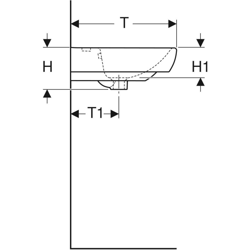 Geberit Selnova Square umywalka wisząca 65x48 cm biały 500.299.01.5