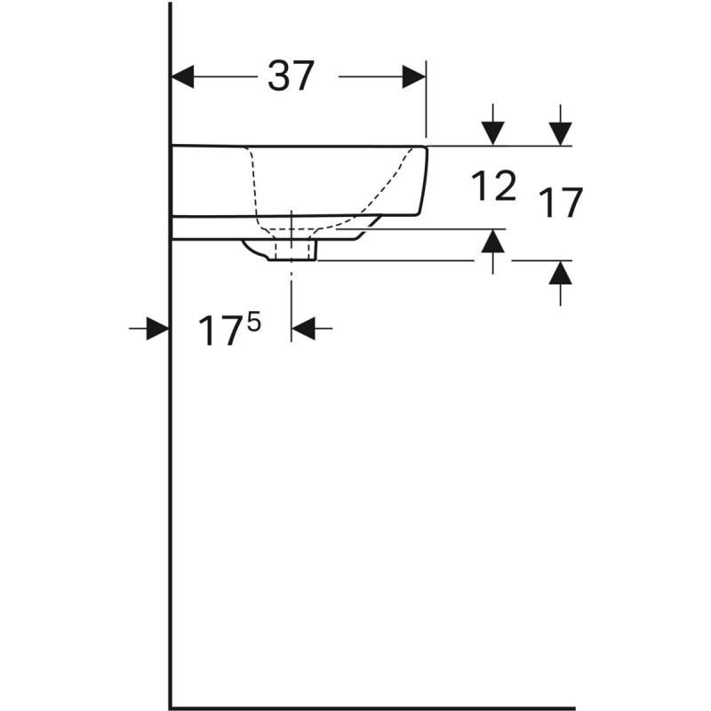 Geberit Selnova Square Compact umywalka wisząca 55x37 cm biały 501.509.00.7