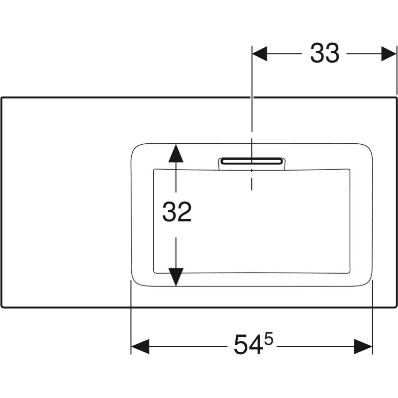 Geberit ONE umywalka meblowa z blatem po lewej 90x48 cm, odpływ poziomy, bez otworu, KeraTect 505.013.00.1