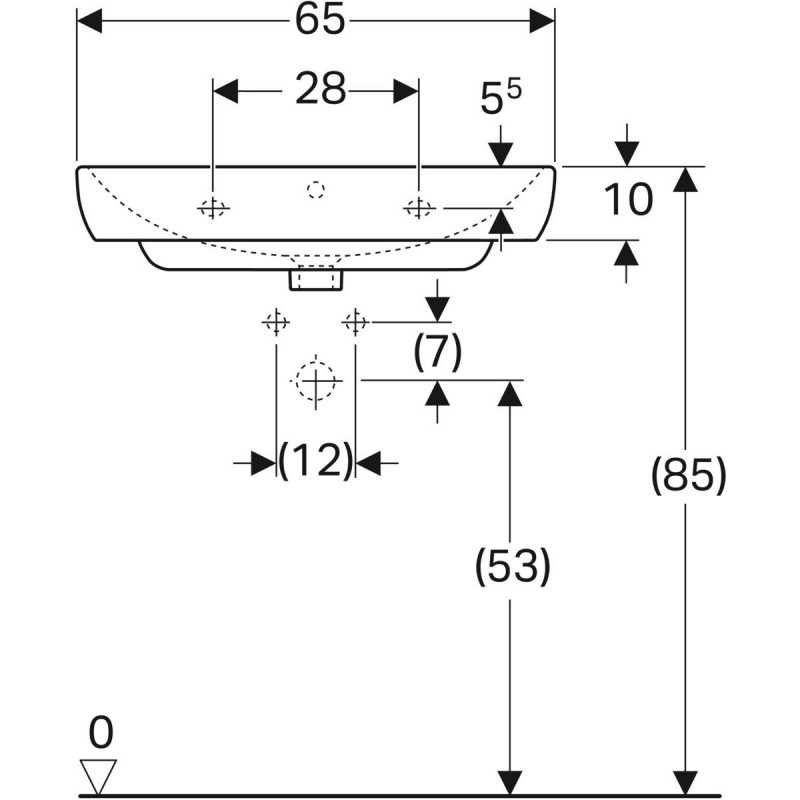 Geberit Smyle umywalka wisząca 65x48 cm z otworem 500.230.01.1