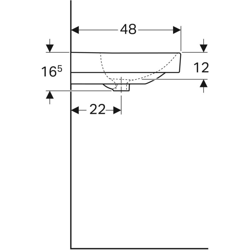 Geberit Smyle Square umywalka wisząca 90x48 cm z otworem na baterię 500.251.01.1