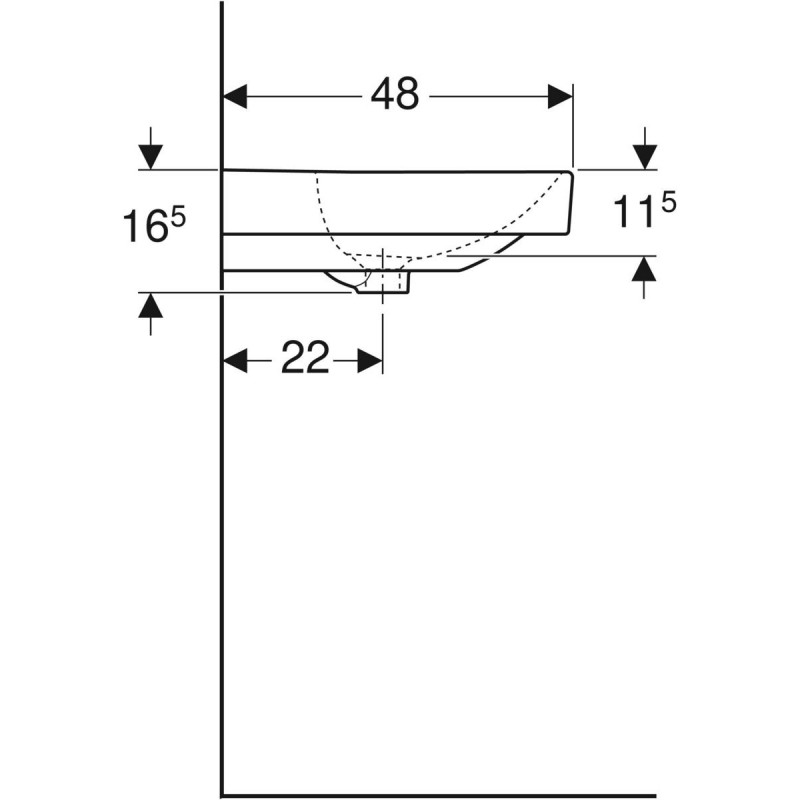 Geberit Smyle Square umywalka wisząca 75x48 cm bez otworu na baterię 500.249.00.2