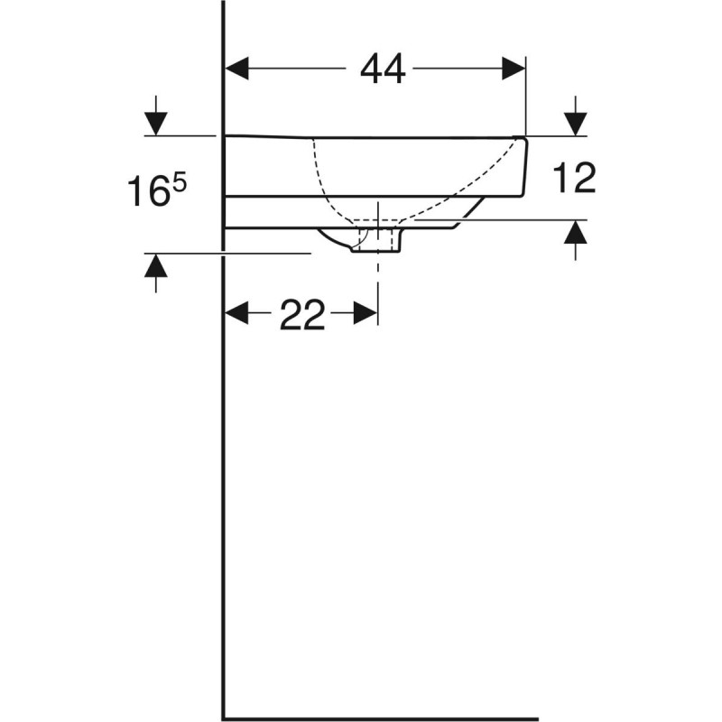 Geberit Smyle Square umywalka 55x44 cm z otworem 500.259.01.1