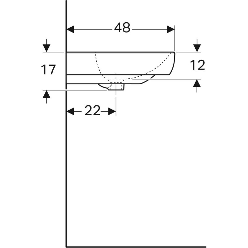 Geberit Smyle umywalka wisząca 65x48 cm z otworem 500.230.01.1