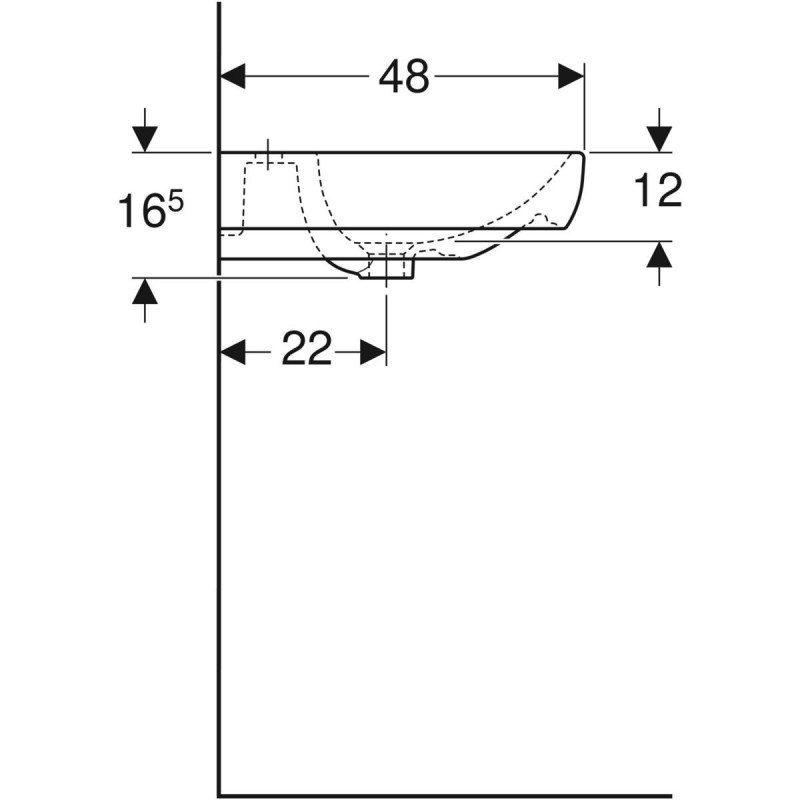 Geberit Smyle umywalka wisząca 60x48 cm z otworem 500.228.01.1