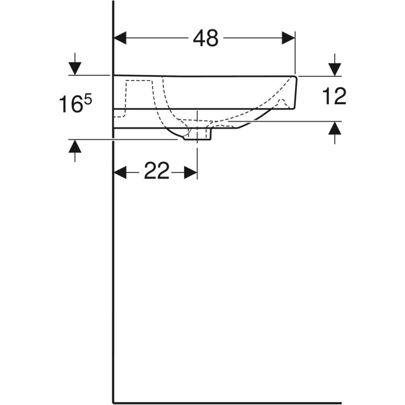 Geberit Smyle Square umywalka duża 120x48 cm z otworem na baterię 500.226.01.1