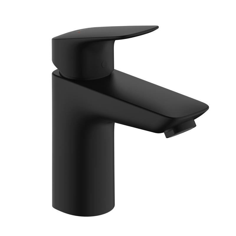 Hansgrohe Logis 100 bateria umywalkowa z korkiem klik-klak push-open czarny mat 71107670