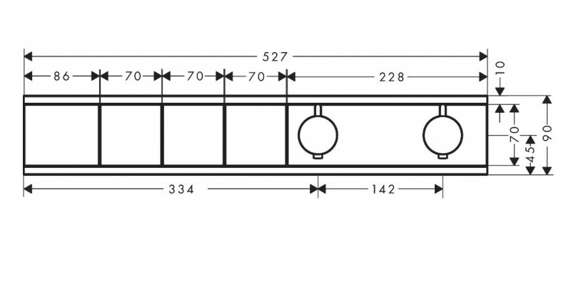 Hansgrohe FinishPlus RainSelect Bateria termostatyczna do montażu podtynkowego do 3 odbiorników czarny chrom szczotkowany 15381340