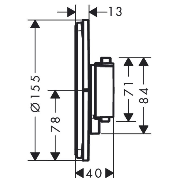 Hansgrohe ShowerSelect Comfort S Bateria podtynkowa termostatyczna do 1 odbiornika czarny mat 15553670