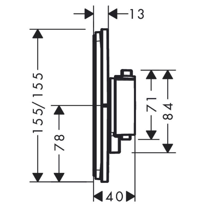 Hansgrohe ShowerSelect Comfort E Bateria podtynkowa termostatyczna do 1 odbiornika z dodatkowym wyjściem czarny mat 15575670