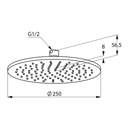 Kludi A-QA deszczownica głowica prysznicowa okrągła 250mm złoty szczotkowany 64325N000