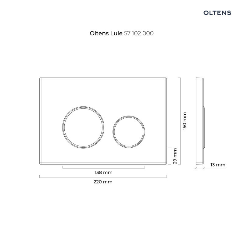 Oltens Lule przycisk spłukujący do WC złoty połysk 57102800