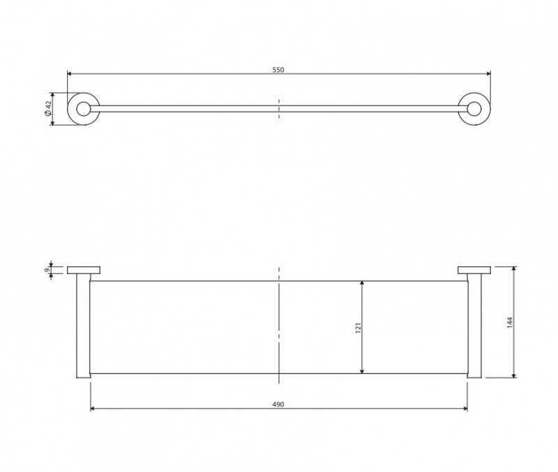 Omnires Modern Project półka szklana 55 cm antracyt MP60930AT