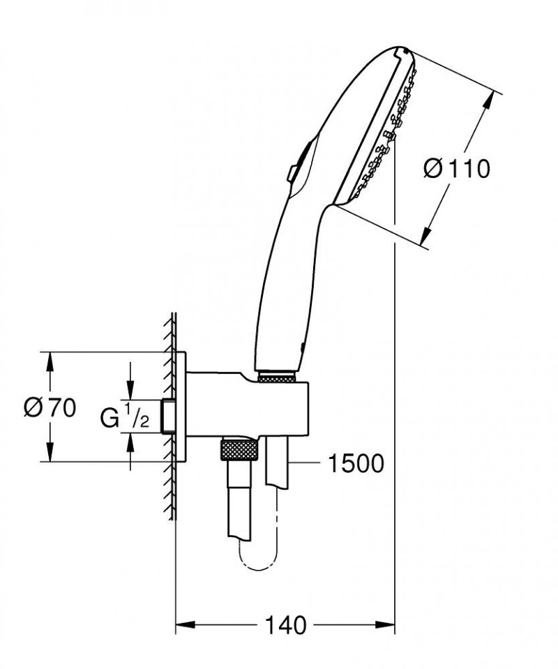 Grohe Tempesta 110 zestaw prysznicowy z uchwytem czarny mat 264062433