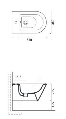 Catalano New Zero 55 bidet wiszący tortora matowy 0118551032