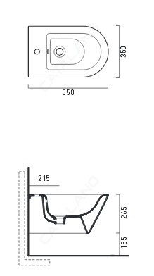 Catalano New Zero 55 bidet wiszący biały matowy 0118551021