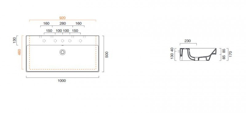 Catalano New Zero 100 umywalka 100x50 z otworem biały Cataglaze 0121001001